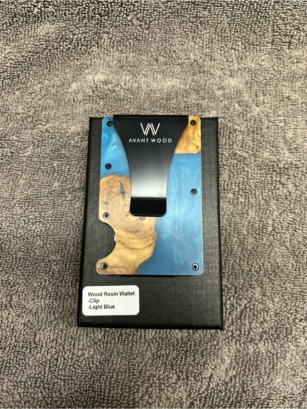 Avantwood wood & resin minimalist card wallet with RFID blocking and money clip